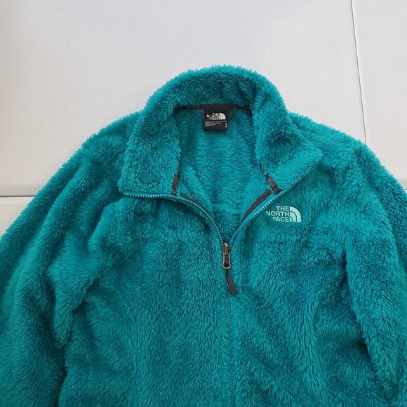 The North Face Jacket Womens Small Teal High Pile Fleece Full Zip Pockets C853F - Picture 2 of 10
